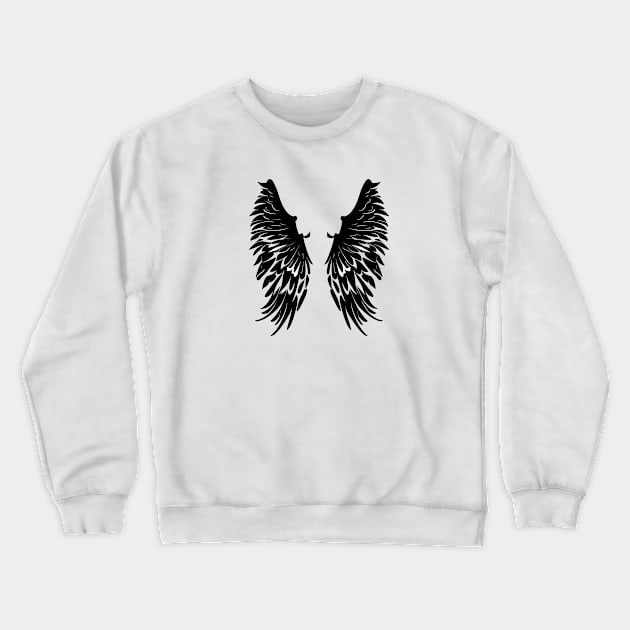 Black Wings | A Symbol of Freedom and Mystery Crewneck Sweatshirt by Basic Corner